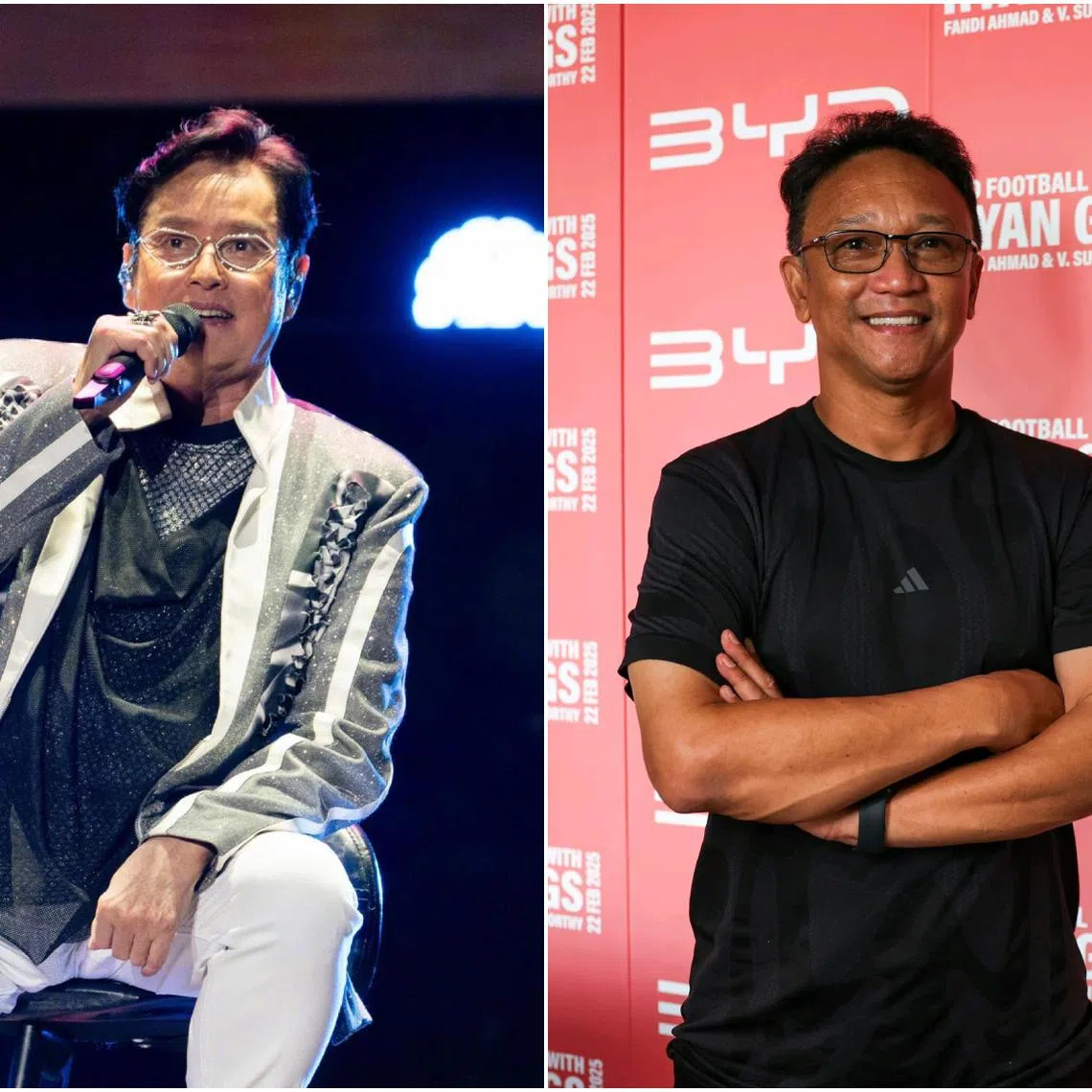 Hong Kong singer Alan Tam (left) once played football with Fandi Ahmad. 