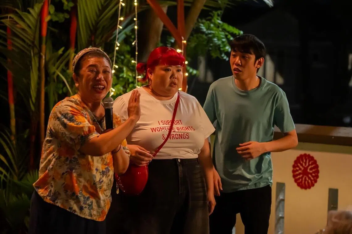 Liu Lingling, Xixi Lim and Wang Weiliang in A Good Fortune.