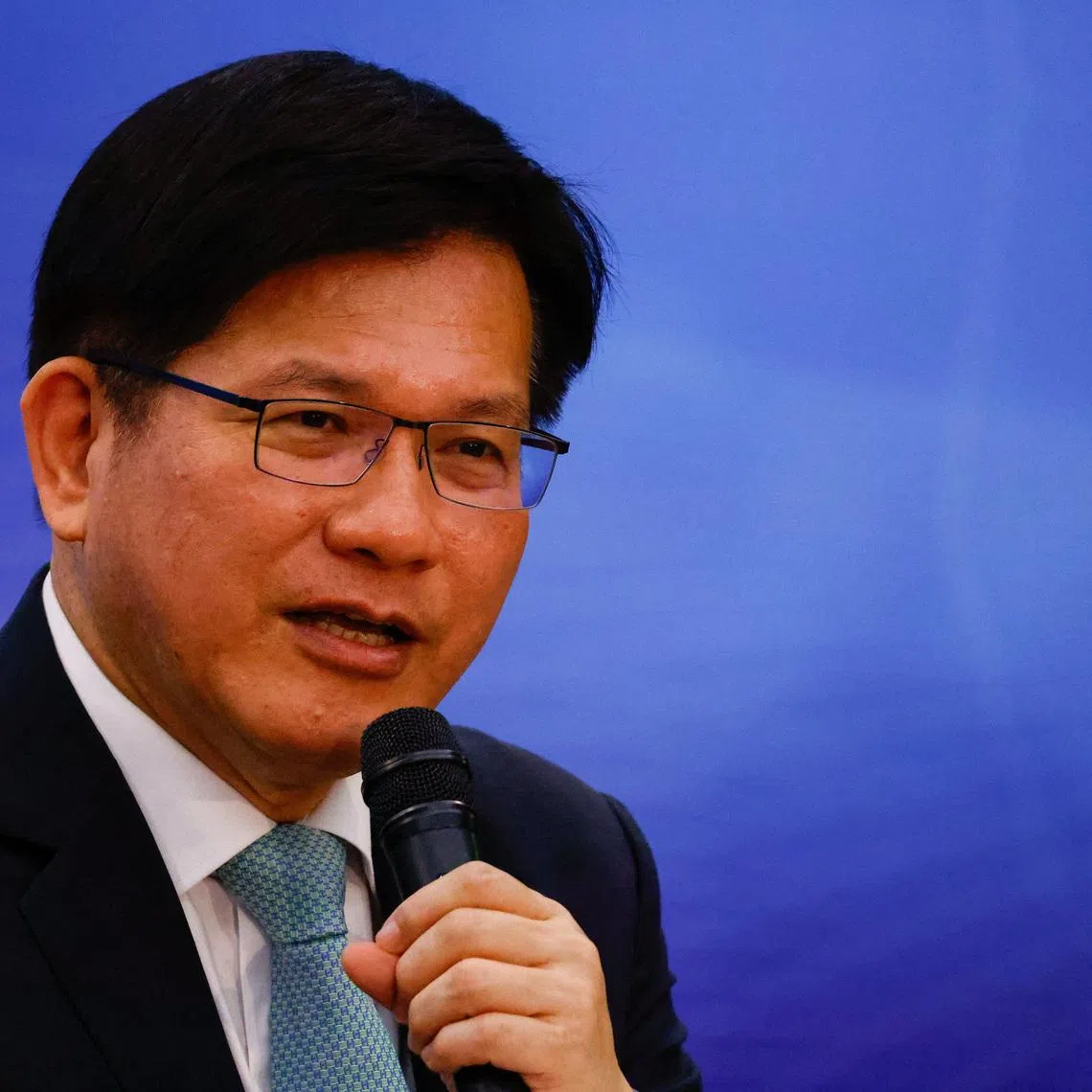 FILE PHOTO: Taiwan Foreign Minister Lin Chia-lung makes a speech at a press conference for foreign media in Taipei, Taiwan, July 19, 2024. REUTERS/Ann Wang/File Photo