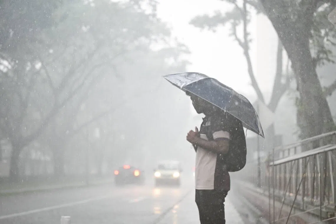 The National Environment Agency said at about 6pm that heavy rain was to be expected over many areas of Singapore from 6.30pm to 8pm.