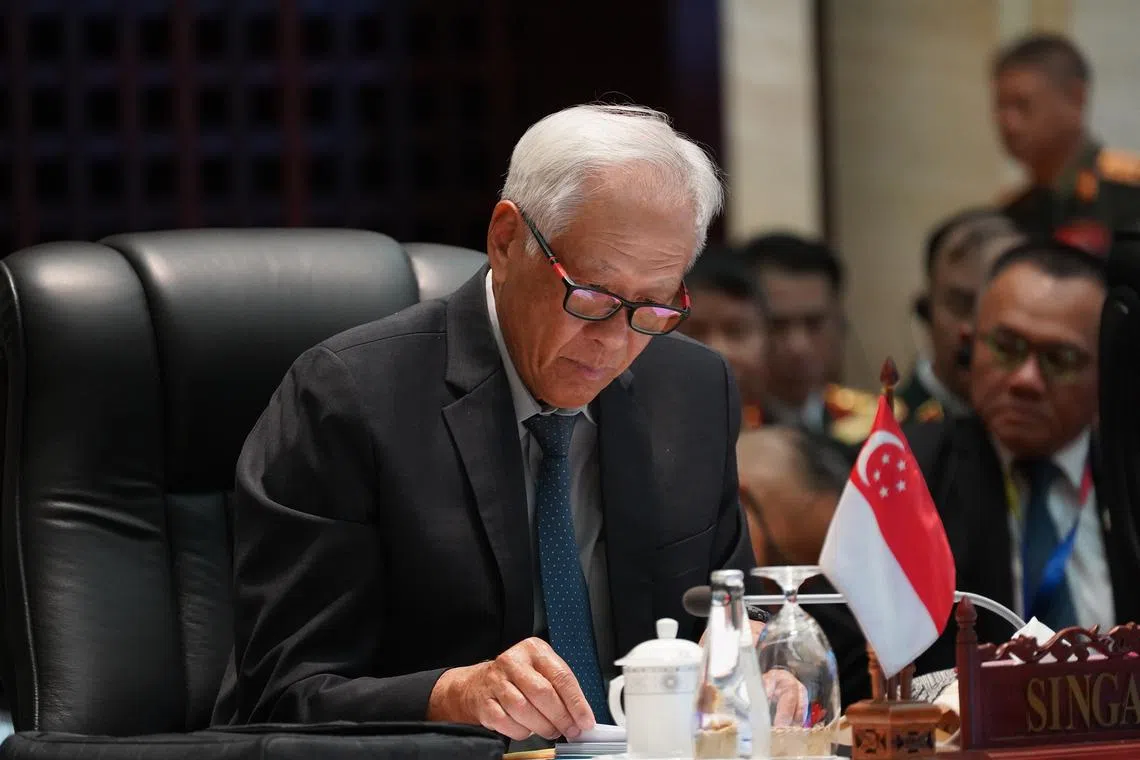 Defence Minister Ng Eng Hen attended the 18th Asean Defence Ministers' Meeting in Vientiane, Laos on Nov 20.