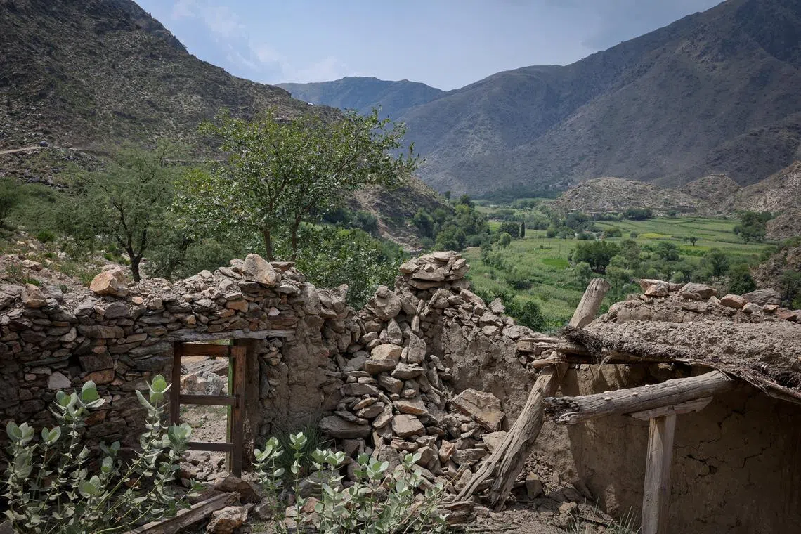 A view of a damaged house following a deadly magnitude-6 earthquake that struck Afghanistan on Sunday, at Lulam village, in Nurgal district, Kunar province, Afghanistan, September 3, 2025. REUTERS/Sayed Hassib