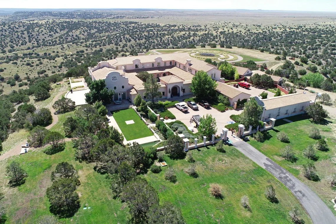 Zorro Ranch, one of the properties of financier Jeffrey Epstein, is seen in an aerial view near Stanley, New Mexico, U.S., July 15, 2019.  REUTERS/Drone Base
