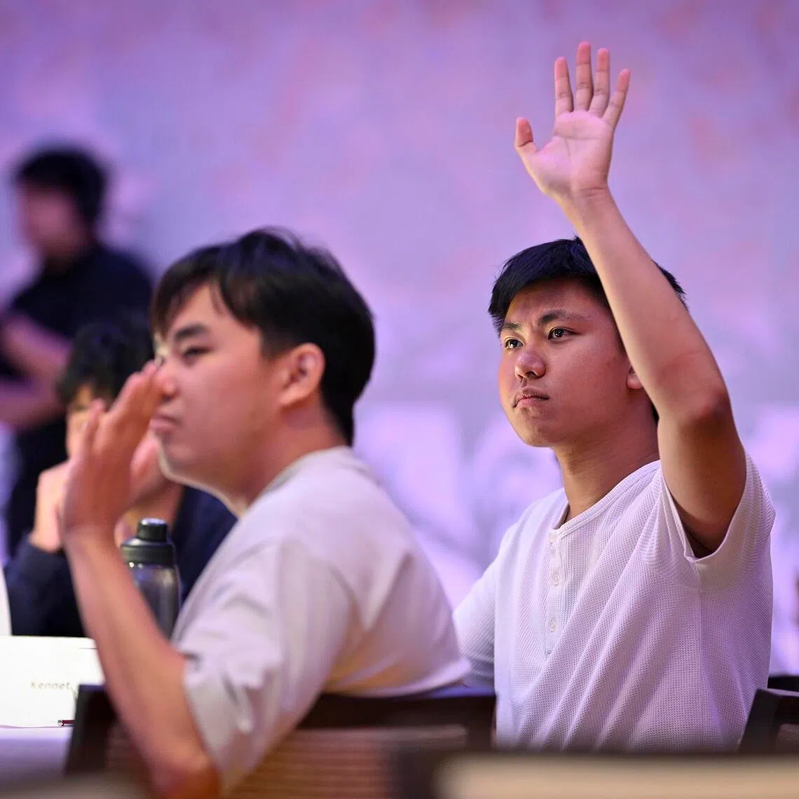 Jerrome Ng (left) and Kenneth Yeow at UOB PriviGen, the bank’s programme for young family members of wealthy clients.
