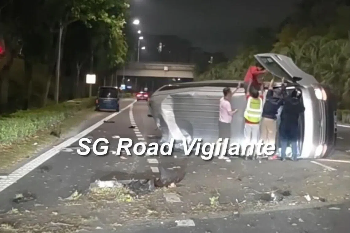 Five taken to hospital after accident involving car and van on TPE