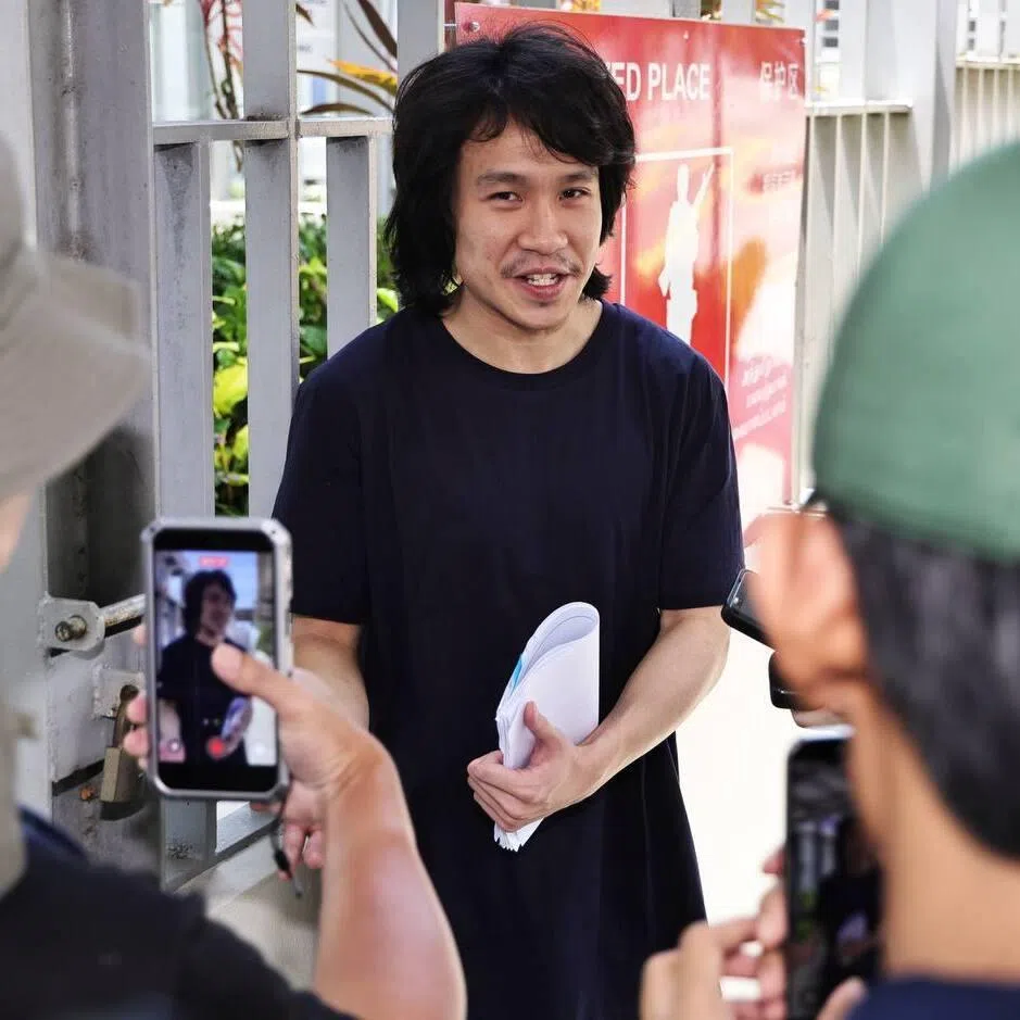 Child sex offender Amos Yee being released after bail on March 26. 