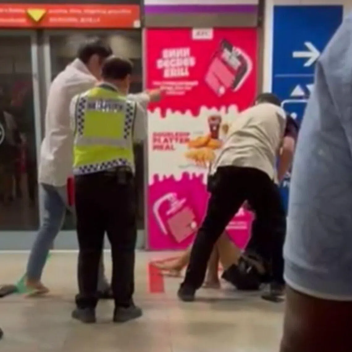 The men, aged 25 and 31, were arrested for fighting in a public space.