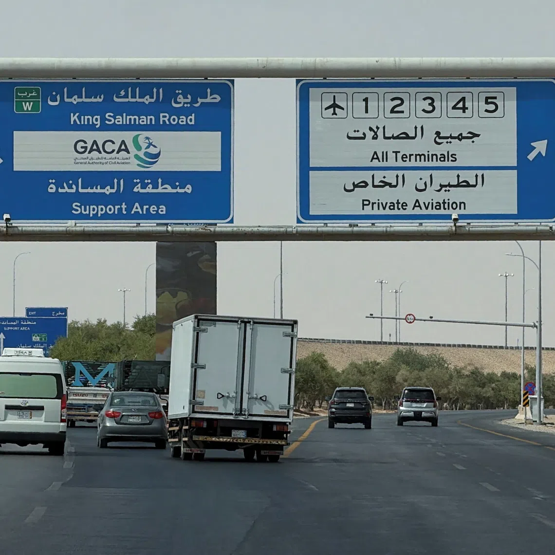 General view of the highway leading to the King Khalid International Airport in Riyadh, Saudi Arabia, on Oct 12.