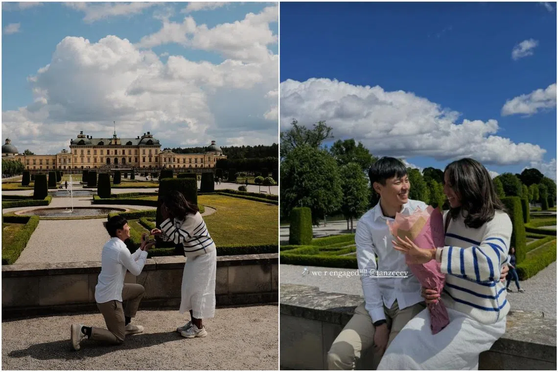 Shanti Pereira documented her engagement to Tan Zong Yang in Stockholm in a series of photos posted on Instagram.