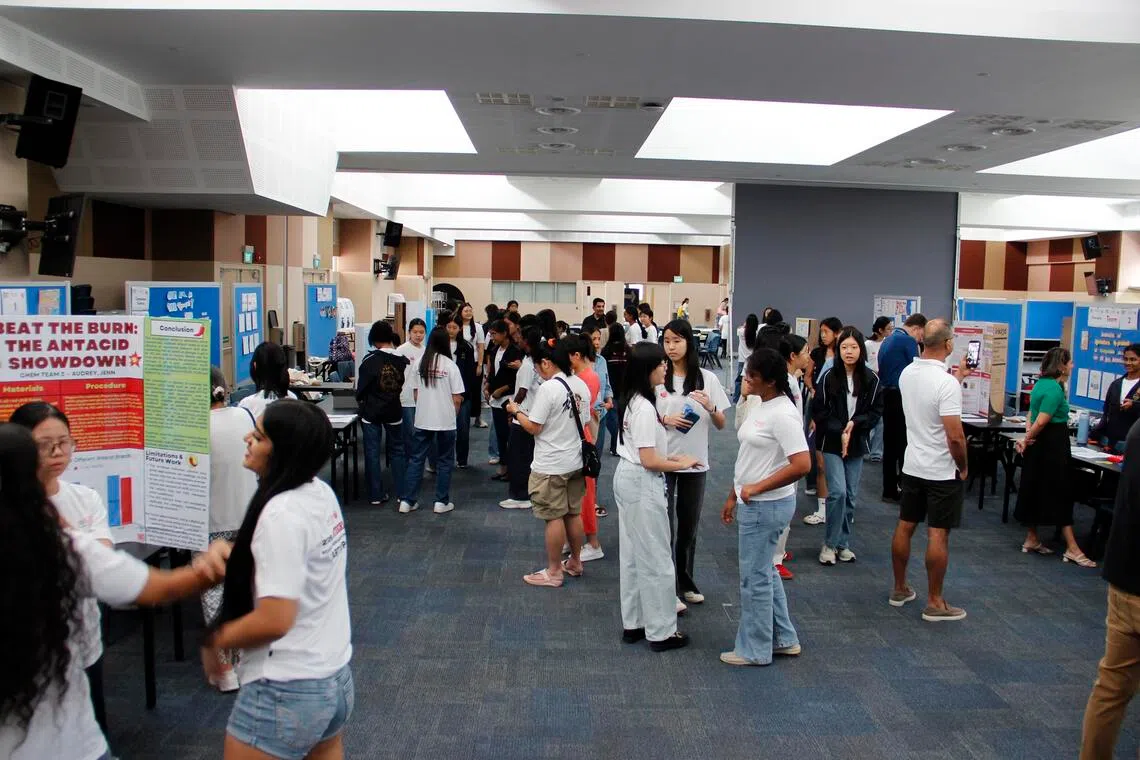 The girls’ research results and outcomes were presented on Sept 5 at a science research showcase.