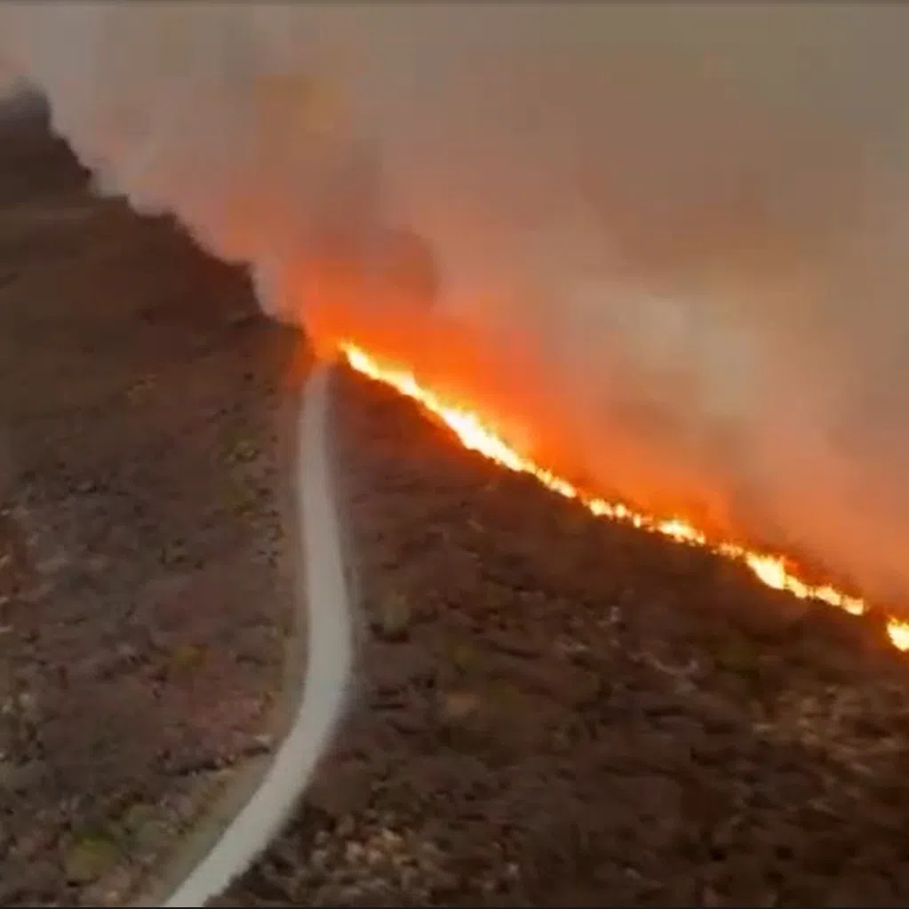 Firefighters began battling the blaze on Nov 8. But firefighting efforts were suspended overnight for safety reasons.