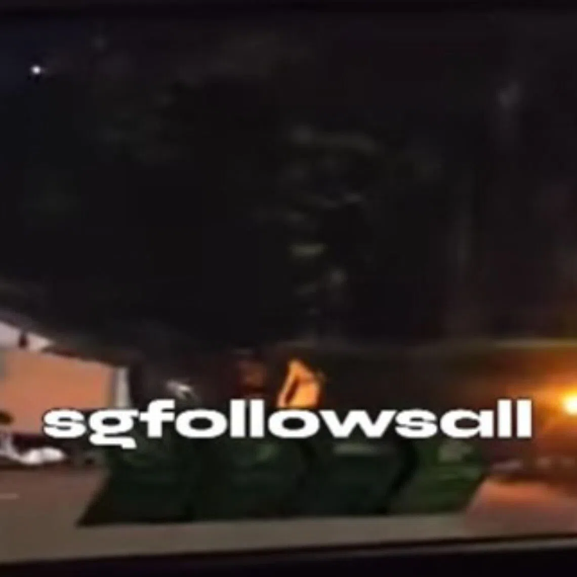 In a video shared online, a white car can be seen turned turtle on the expressway with its front cabin damaged.