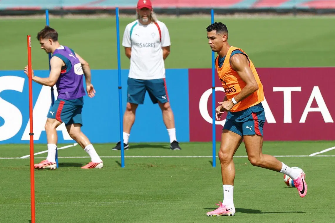 Soccer Football - FIFA World Cup 2026 - Portugal Training - Gardens North County District Park, Palm Beach Gardens, Florida, U.S. - June 19, 2026 Portugal's Cristiano Ronaldo during training REUTERS/Marco Bello