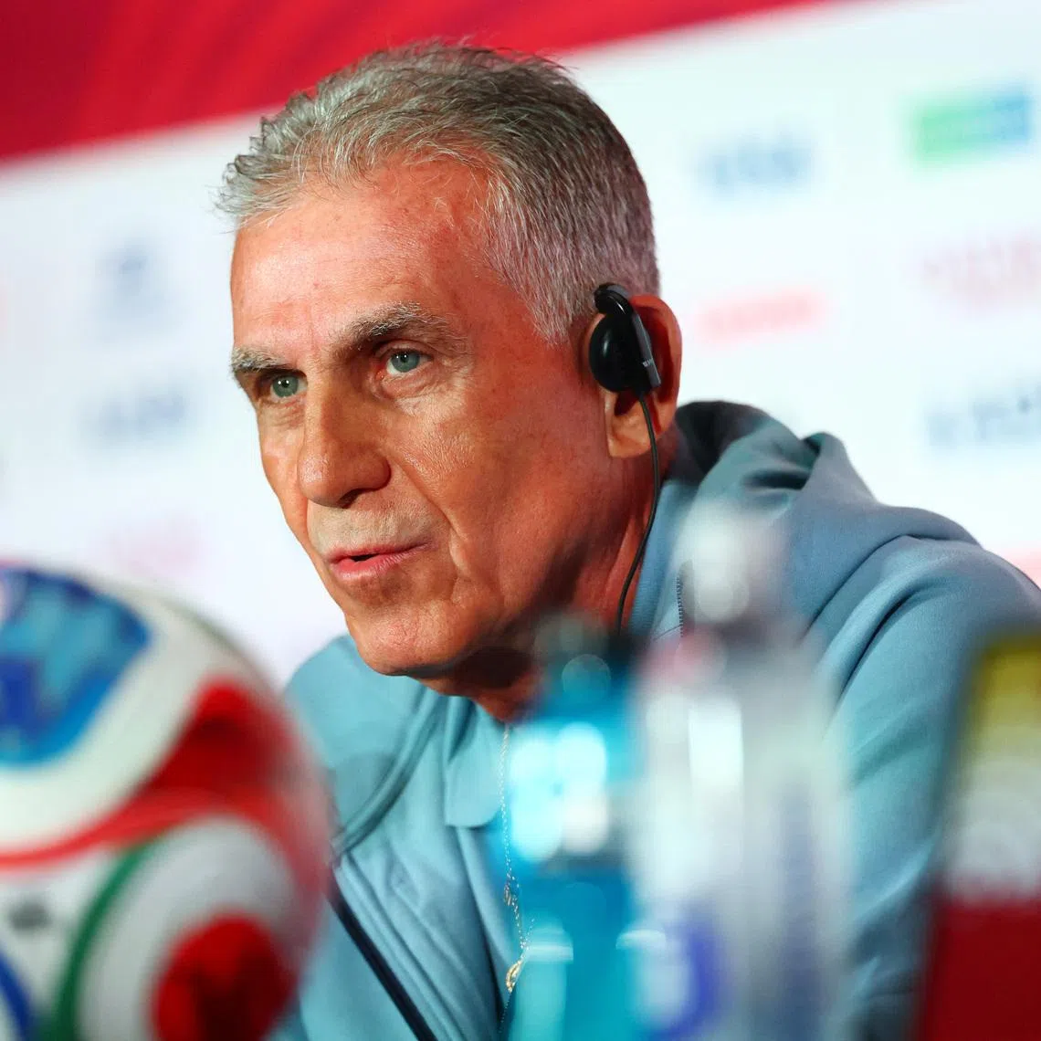 Soccer Football - FIFA World Cup 2026 - Ghana and Panama Press Conference - Toronto Stadium, Toronto, Canada - June 16, 2026 Ghana coach Carlos Queiroz during a press conference REUTERS/Piroschka Van De Wouw