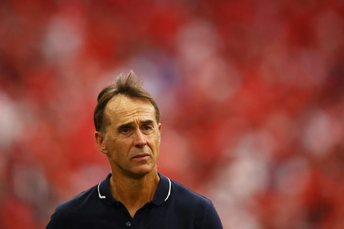 Soccer Football - FIFA World Cup 2026 - Group B - Canada v Qatar - BC Place, Vancouver, Canada - June 18, 2026 Qatar coach Julen Lopetegui reacts at half time REUTERS/Agustin Marcarian