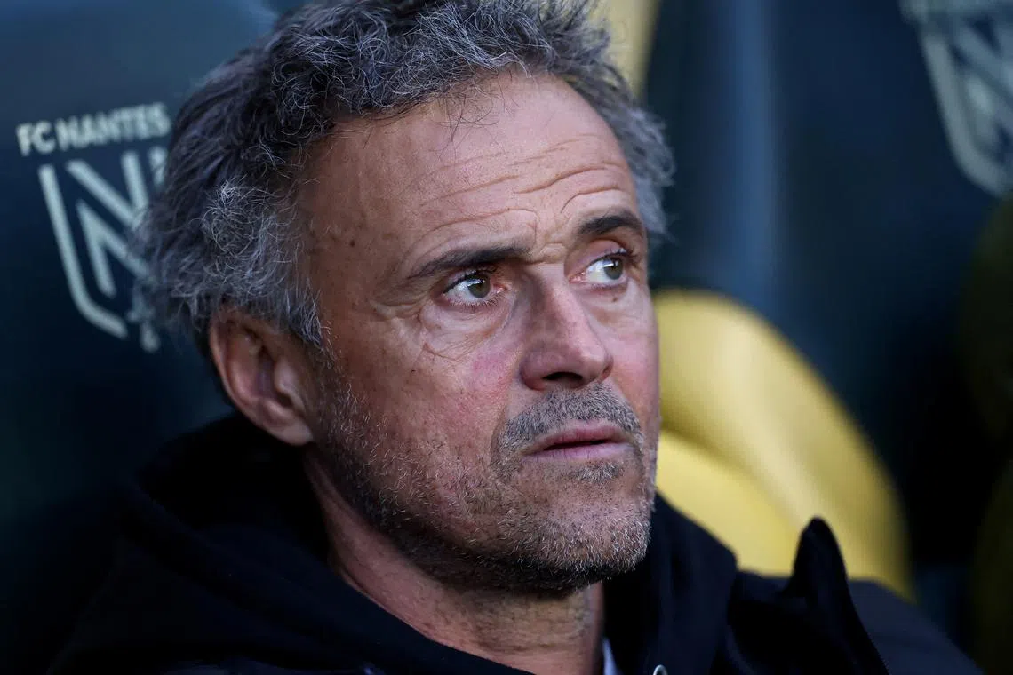 FILE PHOTO: Soccer Football - Ligue 1 - Nantes v Paris St Germain - The Stade de la Beaujoire - Louis Fonteneau, Nantes, France - April 22, 2025 Paris St Germain coach Luis Enrique before the match REUTERS/Stephane Mahe/File Photo