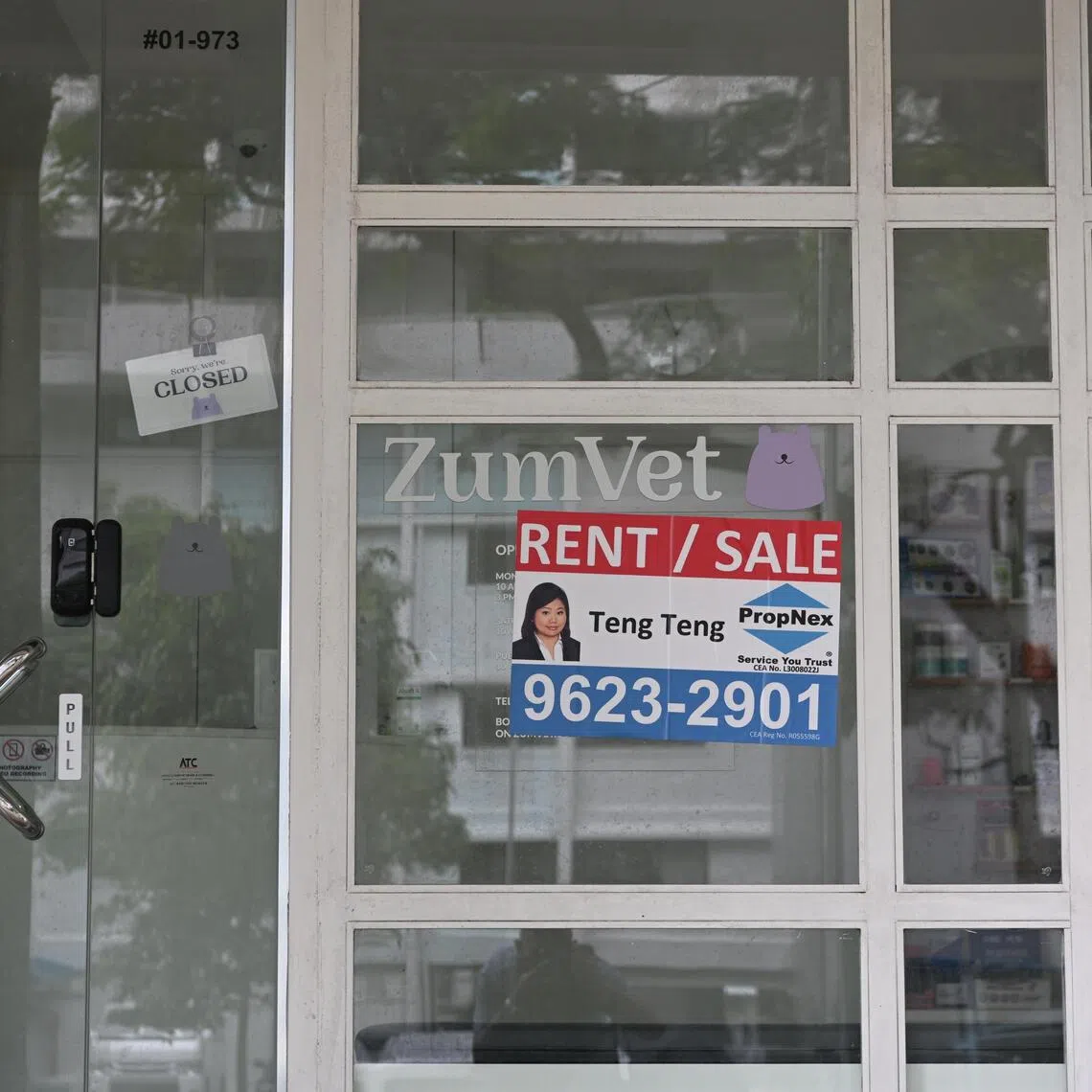 When ST dropped in on the Zumvet clinic at 416 Ang Mo Kio Ave 10 on Dec 16, there was a "for rent" sign and the place had been cleared out.