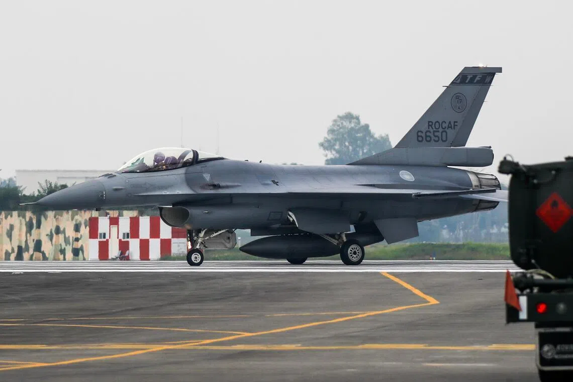 The pilot is believed to have ejected from his single-seat F-16V off Taiwan’s east coast.