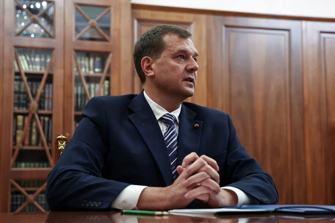 Yevgeny Balitsky, Moscow-installed governor of the Russian-controlled parts of Ukraine's Zaporizhzhia region attends a meeting with Russian President Vladimir Putin (not pictured), amid the Russia-Ukraine conflict, at the Kremlin in Moscow, Russia November 18, 2024.  Sputnik/Vyacheslav Prokofyev/Pool via REUTERS