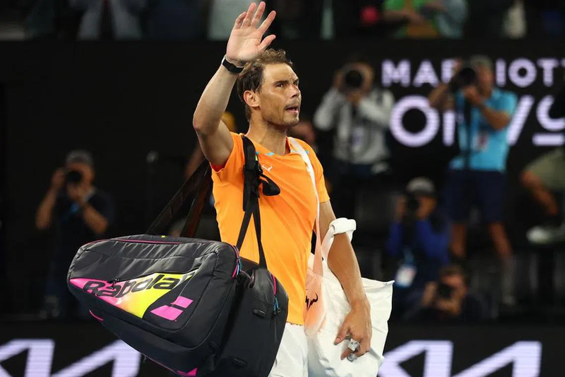 Tennis - Australian Open - Melbourne Park, Melbourne, Australia - January 18, 2023 Spain's Rafael Nadal looks dejected after losing his second round match against Mackenzie Mcdonald of the U.S. REUTERS/Carl Recine/ File Photo