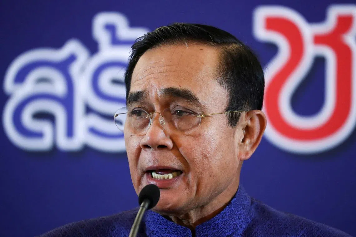 FILE PHOTO: Thailand's Prime Minister Prayuth Chan-ocha speaks during a news conference after a cabinet meeting at the Government House in Bangkok, Thailand, September 22, 2020. REUTERS/Athit Perawongmetha/File Photo