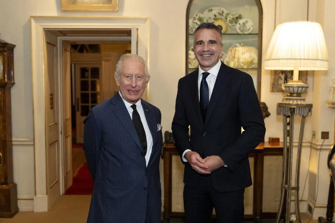The Premier of South Australia, Mr Peter Malinauskas (right), seen here with King Charles in September, initiated the clampdown in Australia in 2024.  