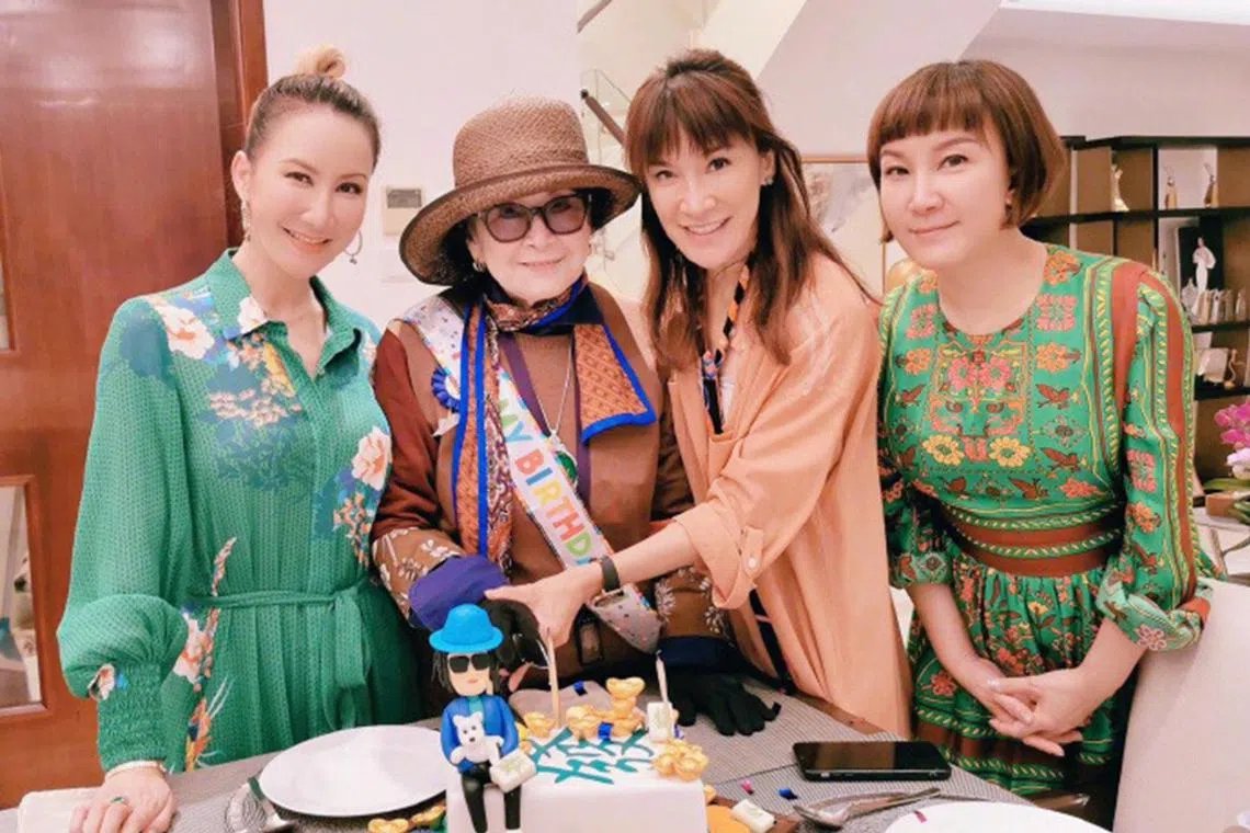 Singer Coco Lee (left) with her mother and two elder sisters in a photo posted on social media in July 2021.