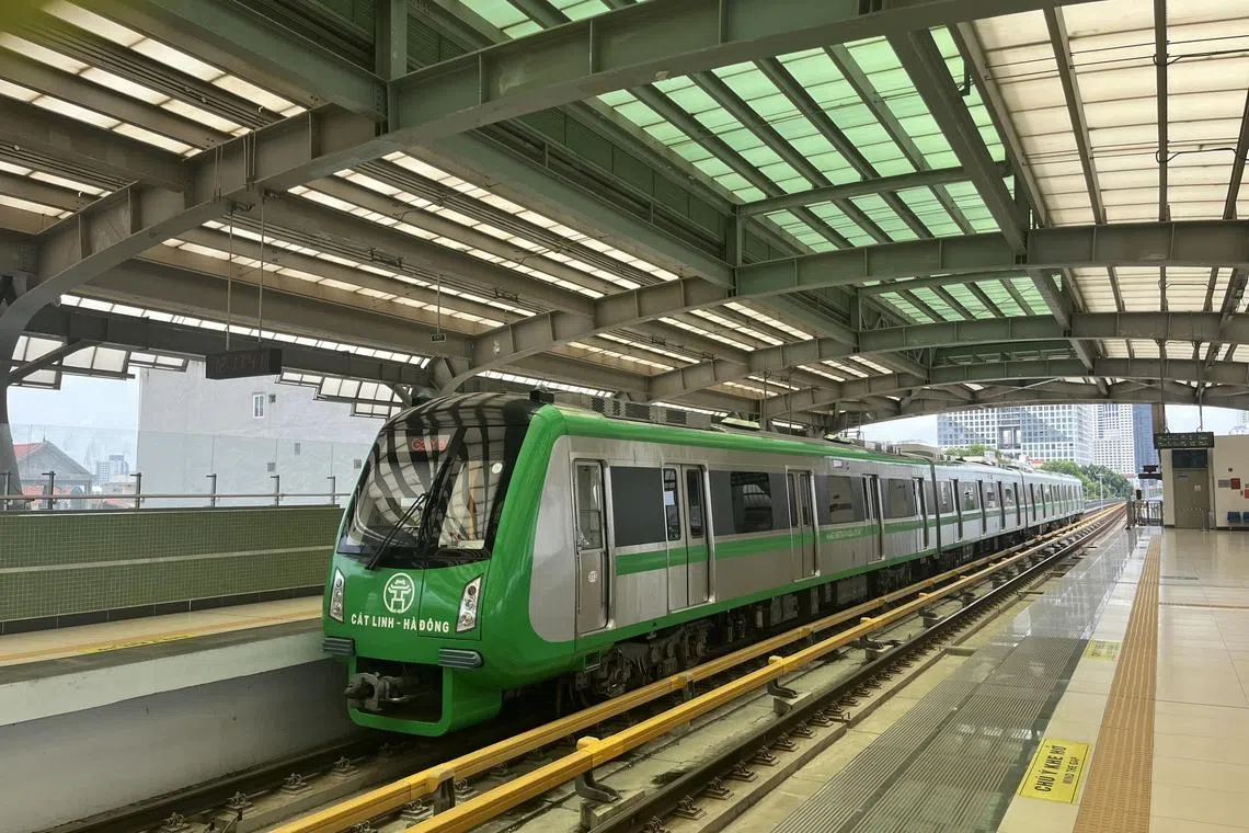 Vietnam's first urban railway in Hanoi, Vietnam.
