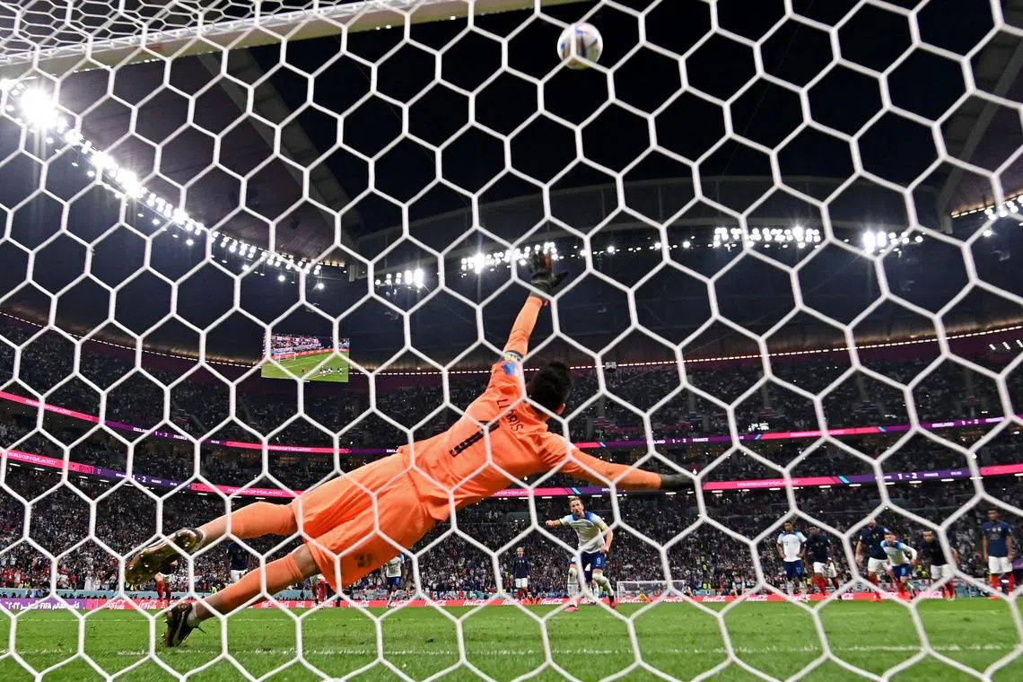 England captain Harry Kane blasting his spot kick over the bar in the Three Lions' 2-1 World Cup quarter-final defeat by France on Dec 10, 2022.