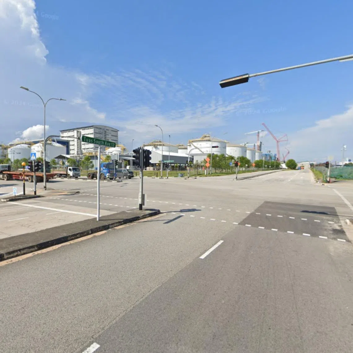 The police and SCDF said they were alerted to the accident, which occurred at the junction of Tuas South Avenue 12 and Tuas Nexus Drive, at 9.10am.