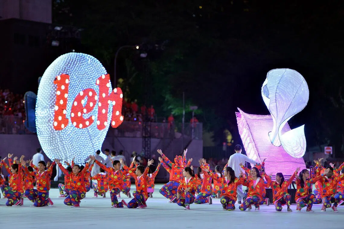 One of the performances during the National Day Parade preview held at the Padang on Aug 1, 2015.