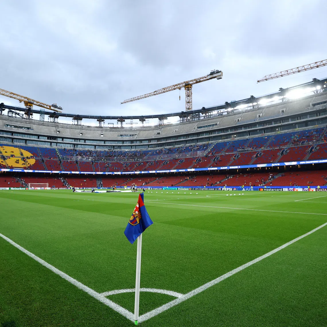 FILE PHOTO: Soccer Football - UEFA Champions League - FC Barcelona v Feyenoord - Spotify Camp Nou, Barcelona, Spain - September 9, 2026 General view inside the stadium before the match REUTERS/Albert Gea/File Photo