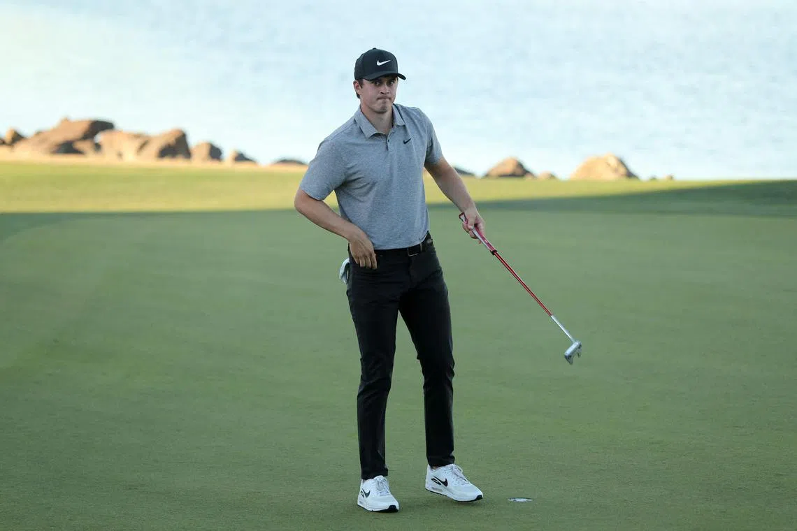 American Davis Thompson is seeking his first PGA Tour title at the American Express tournament on Sunday. 