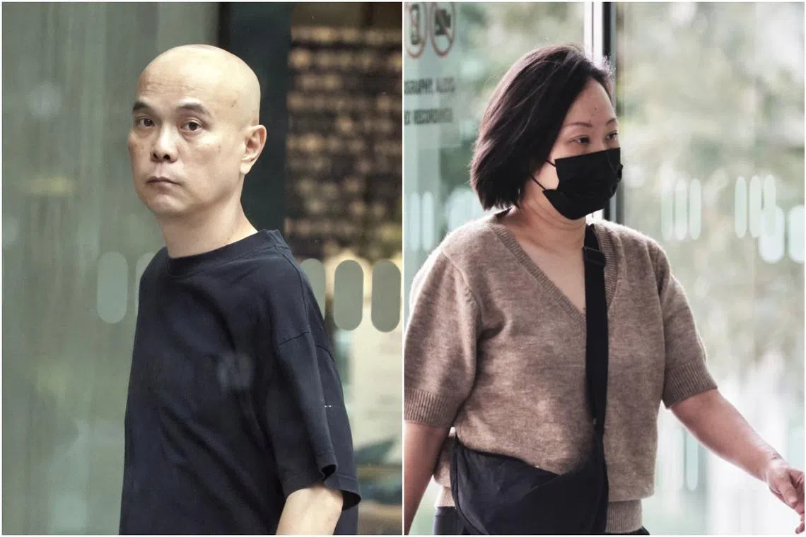 Eric Ong Chee Wei (left) was sentenced to jail for engaging in a conspiracy with his wife, Felicia Tay Bee Ling, to cheat her then-boyfriend of $220,000.