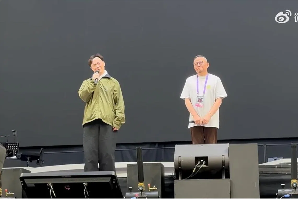 Eason Chan (left) apologised to his fans for cancelling his concert in Hangzhou on May 25, 2024.