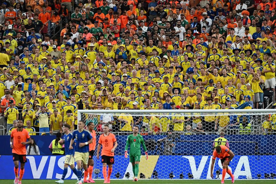 Soccer Football - FIFA World Cup 2026 - Group F - Netherlands v Sweden - Houston Stadium, Houston, Texas, U.S. - June 20, 2026 Sweden fans in the stands during the match REUTERS/Annegret Hilse