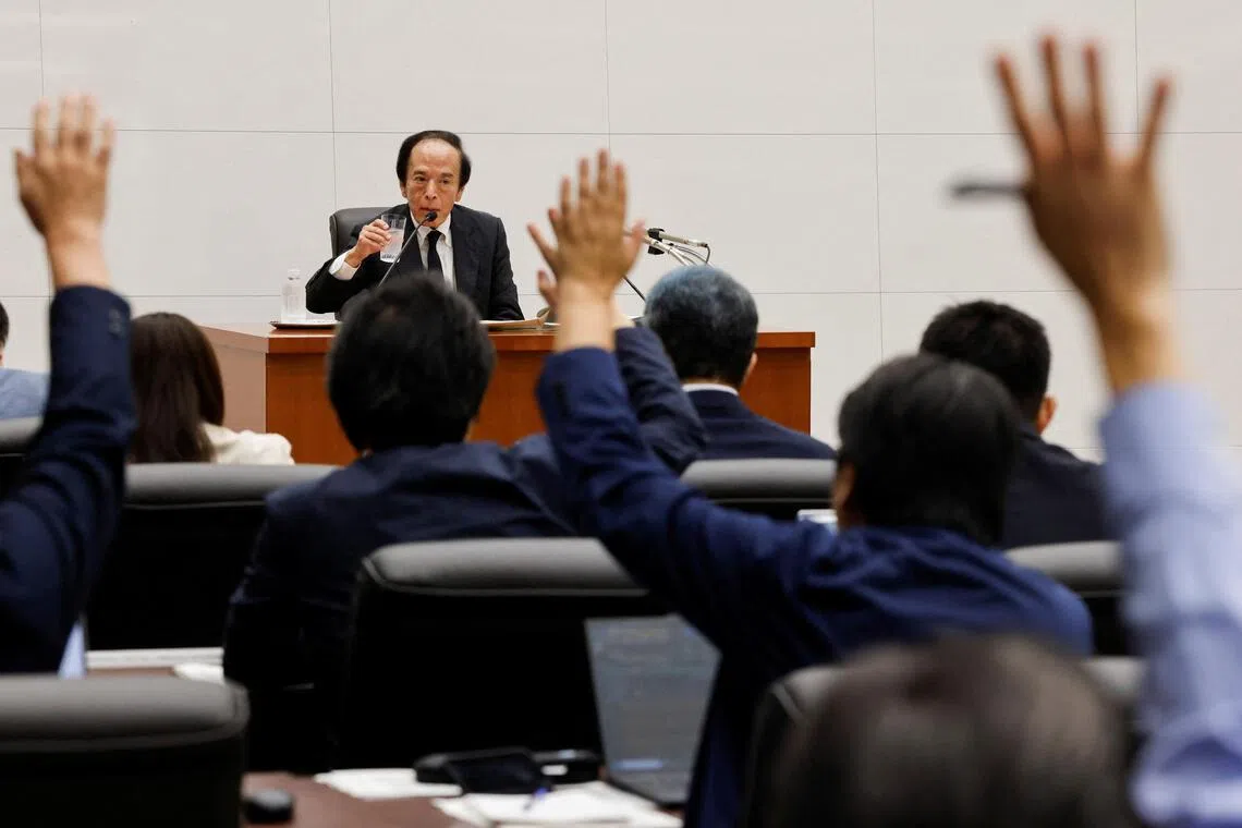 Bank of Japan governor Kazuo Ueda said it will debate raising interest rates with a focus on whether inflationary risks were heightening.