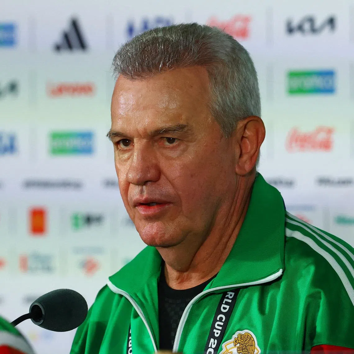 Soccer Football - FIFA World Cup 2026 - Mexico Press Conference - Estadio Azteca, Mexico City, Mexico - June 23, 2026 Mexico coach Javier Aguirre during the press conference REUTERS/Henry Romero
