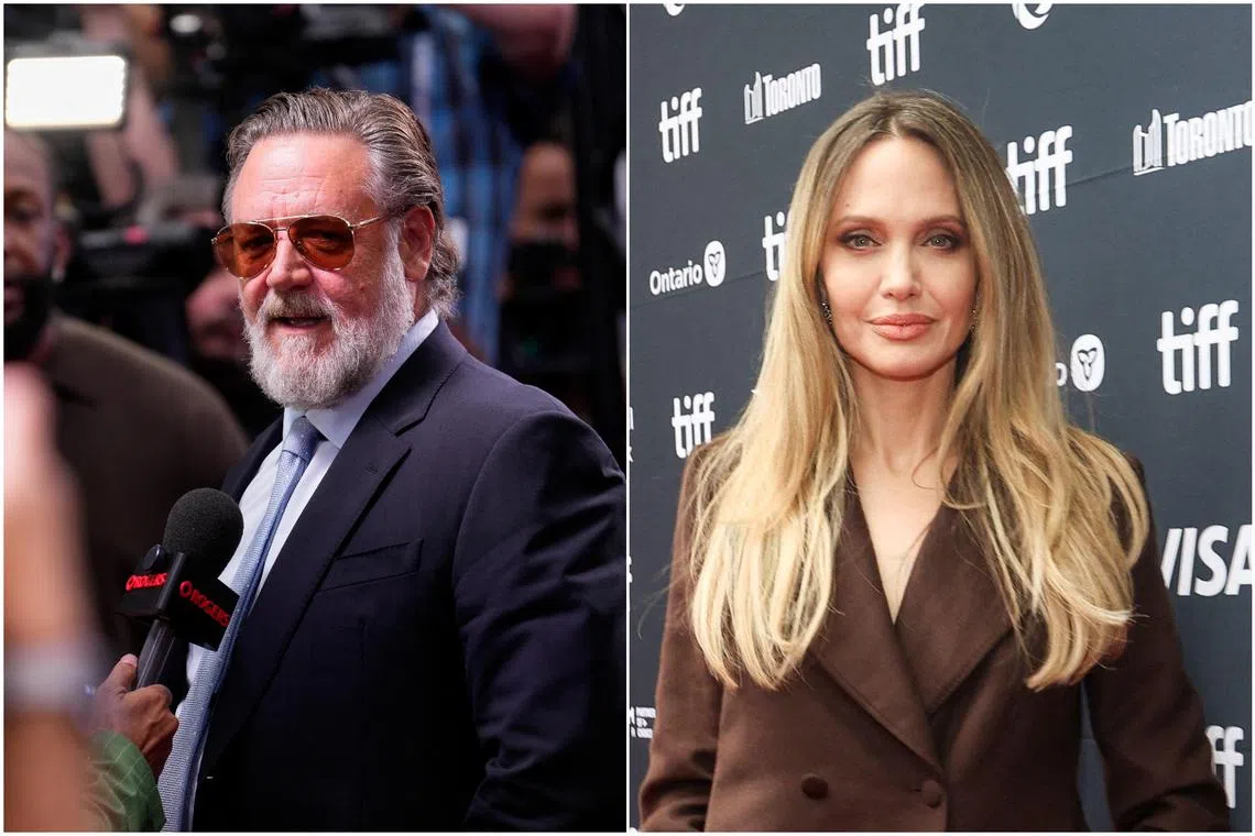 Russell Crowe and Angelina Jolie at the Toronto International Film Festival on Sept 7.