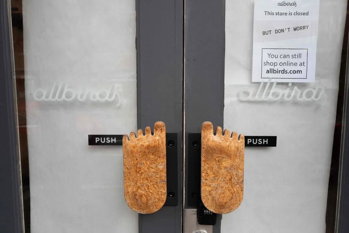 A shuttered Allbirds store in Chicago on April 02, 2026. The company’s pivot to AI was met with incredulity by analysts. 