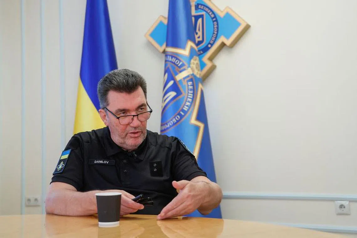 Oleksiy Danilov, Secretary of Ukraine's National Security and Defence Council, speaks with Reuters during an interview, as Russia's attack on Ukraine continues, in Kyiv, Ukraine July 8, 2022. REUTERS/Valentyn Ogirenko/File Photo