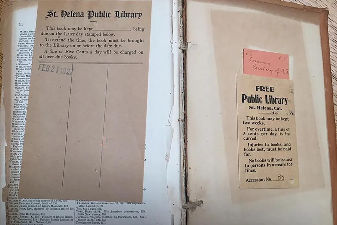 Checked out in 1927, “A Family History of the United States” was returned this month to the St. Helena Public Library.