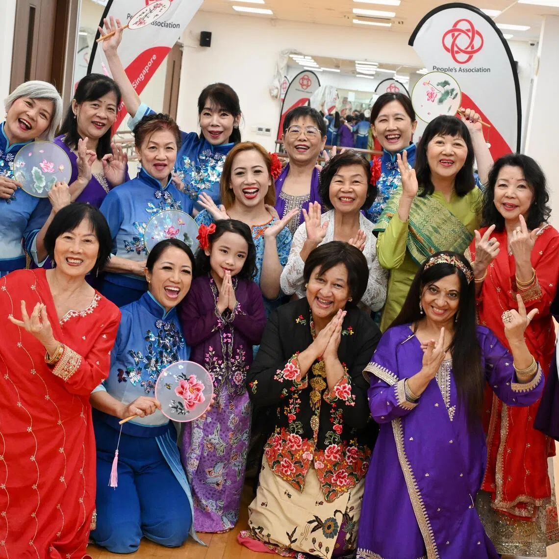 Seriwati Salim (bottom row, second from left) founded Lentera Tari, a multicultural dance group based at Toa Payoh West CC.