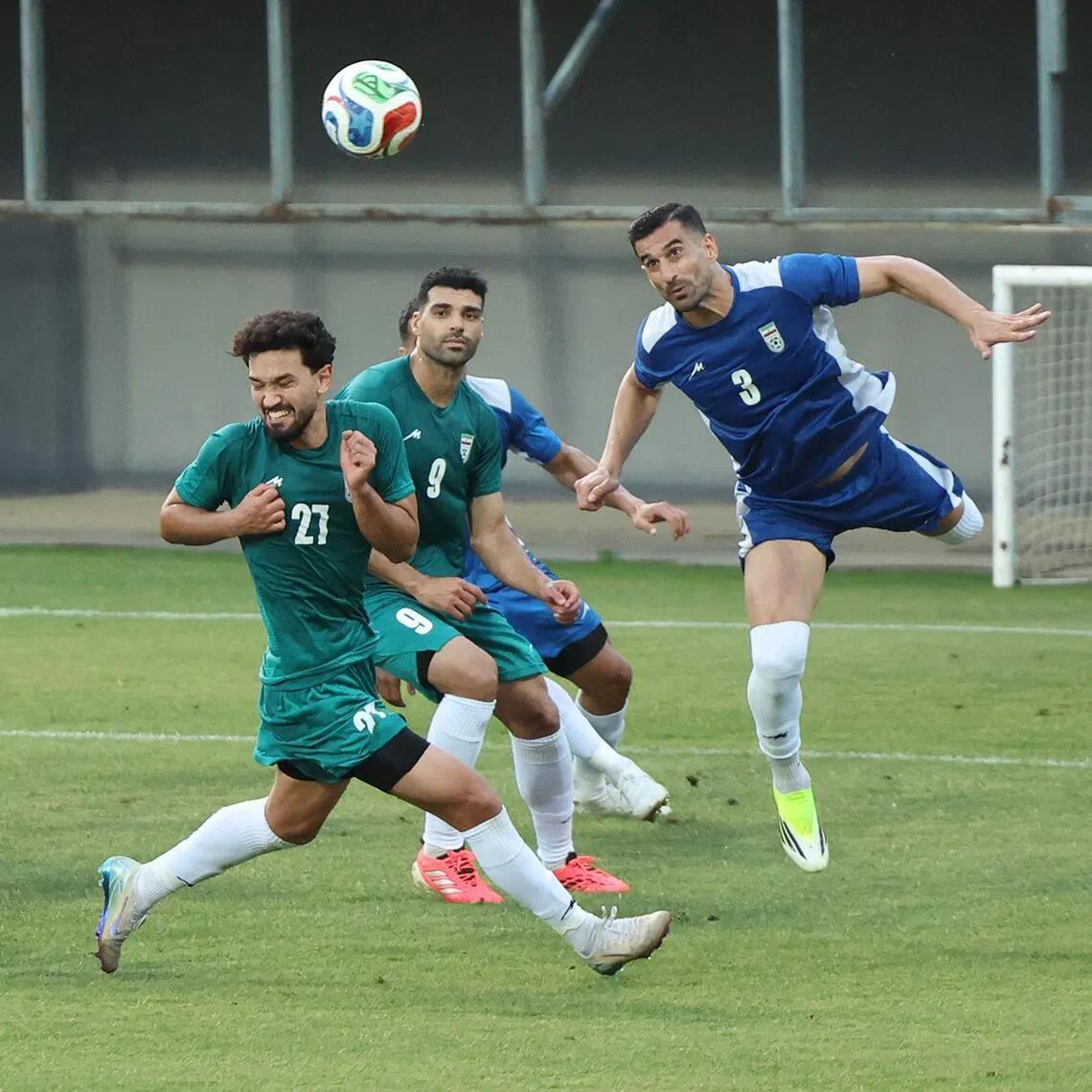 Iran's players practice during a training session at the Iranian national team's base camp in Antalya, Turkey, on May 26.