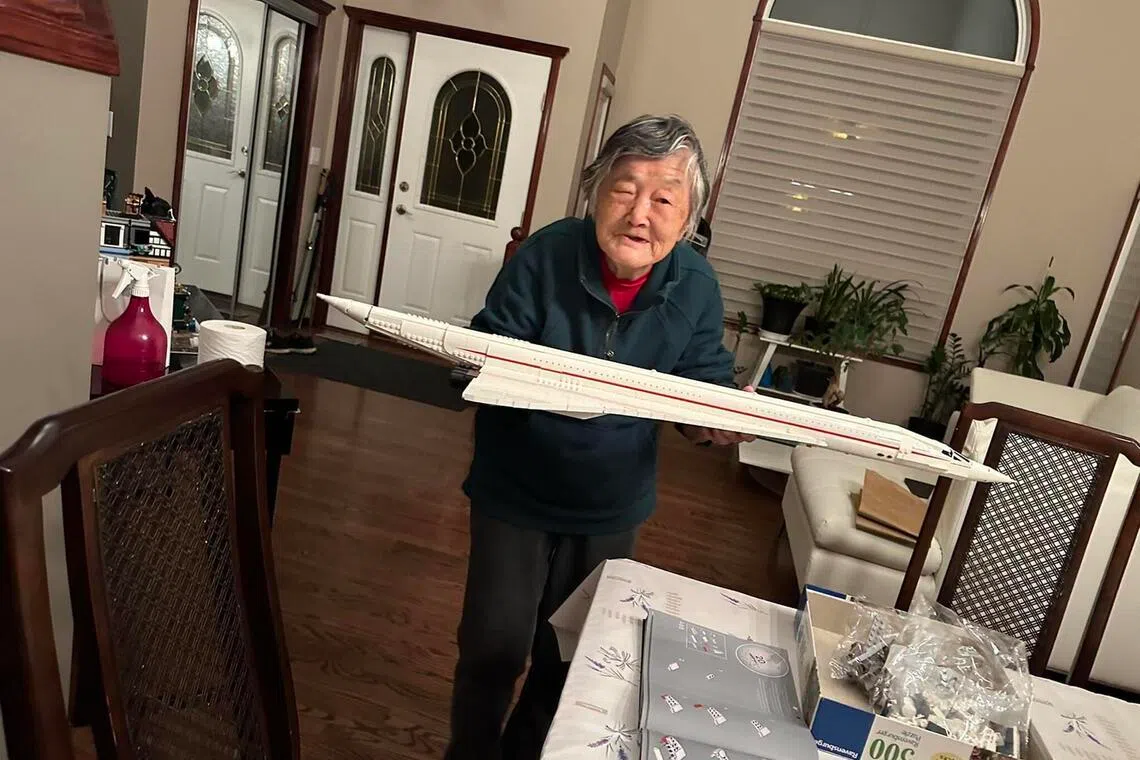 O conjunto favorito de Chao é o avião Concorde de 2.083 peças. Ela tinha cerca de 60 anos quando voou pela primeira vez em um avião. “Até então, voar parecia tão distante de sua vida diária que ela só sonhava com isso desde criança”, disse Wu. 