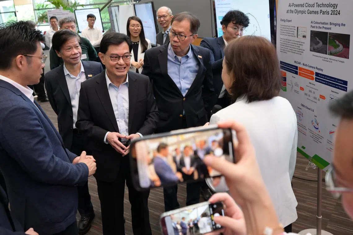 DPM Heng Swee Keat at the launch of Corporate Lab by NTU Singapore and Alibaba Group on Sept 12, 2024. (Detailed cap to come)