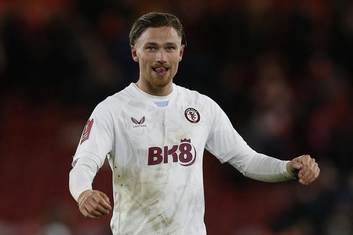 Soccer Football - FA Cup - Third Round - Middlesbrough v Aston Villa - Riverside Stadium, Middlesbrough, Britain - January 6, 2024 Aston Villa's Matty Cash celebrates after the match Action Images via Reuters/Craig Brough