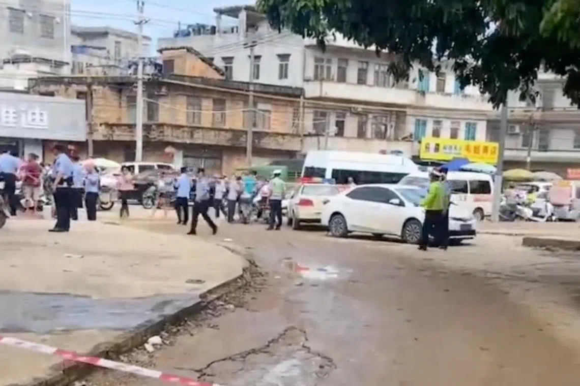 The incident took place around 7.40am local time on Monday, and the victims include one teacher, two parents and three pupils.