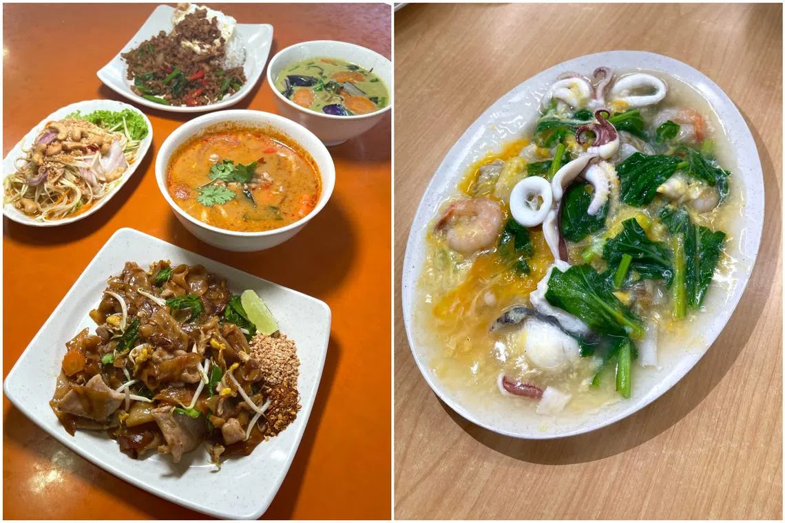 Ying Thai (left) in Ang Mo Kio serves up hearty Thai dishes, while Hong Kong Street Family Restaurant Bedok offers quality food at affordable prices.