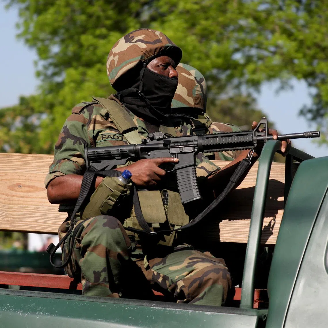 FILE PHOTO: Law enforcement officers patrol amid ongoing gang violence, in this file photo from Haiti, March 19, 2025. REUTERS/Ralph Tedy Erol/File Photo